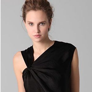 Helmut Lang Reverb Twisted Drape Top - Black Silk